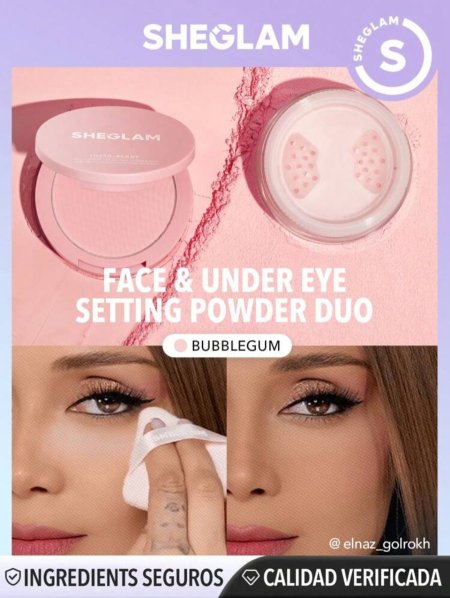 SHEGLAM Insta-Ready Face & Under Eye Setting Powder Duo-Bubblegum 2 In 1